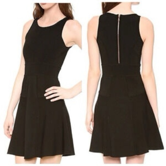 Milly Knit Paneled Sleeveless Fit & Flare Mini Dress in Black Size Small - Picture 5 of 14